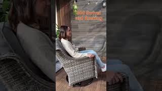 Five-Piece Outdoor Patio Furniture with 3 Seat Sofa, Rattan Wicker!