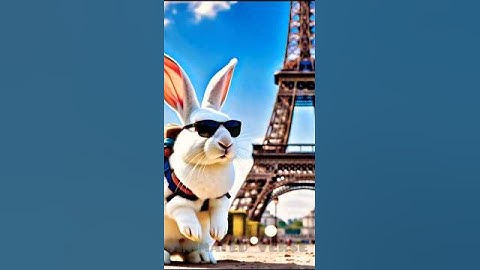 Rabbit is on a World Trip! #youtubeshorts #rabbit #bunny #trip #ai #animated #animation #cute
