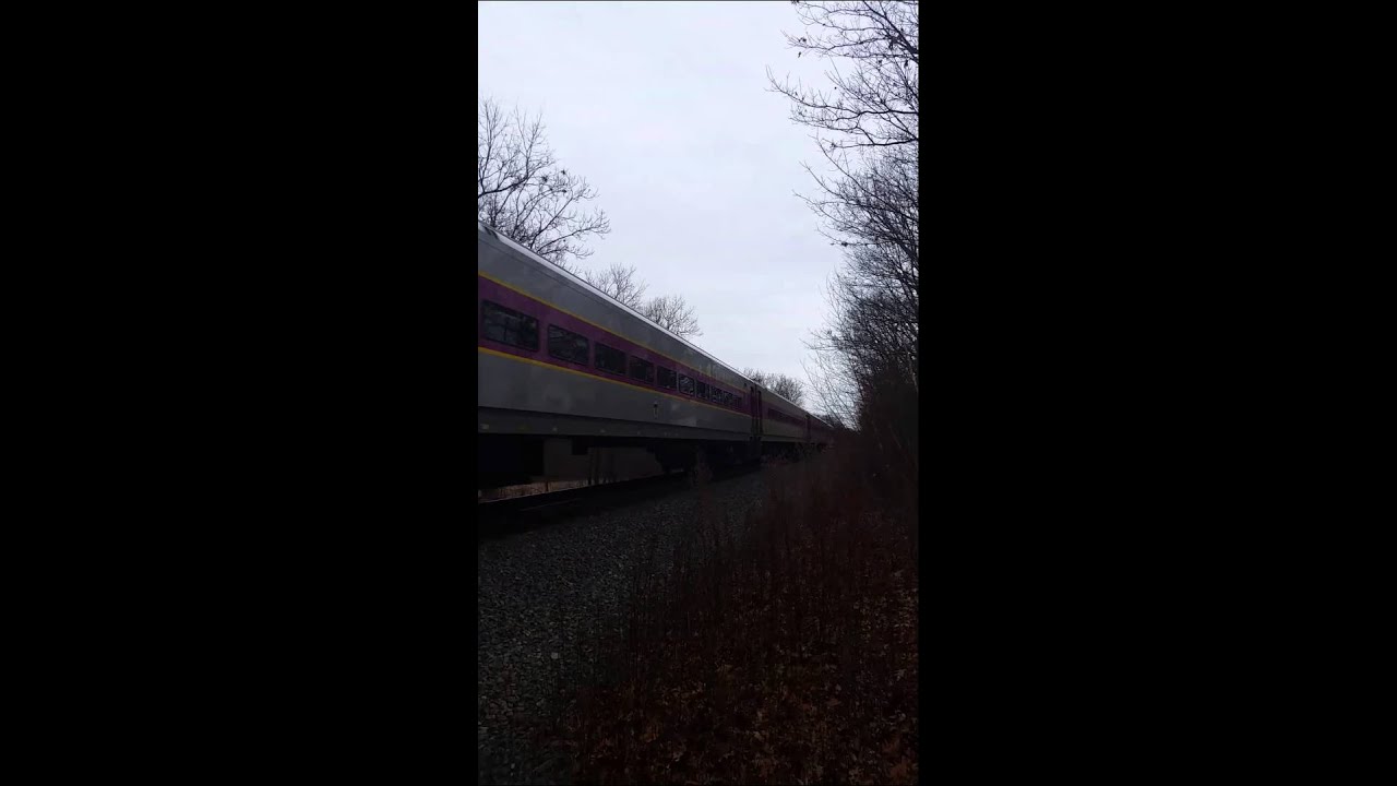 Boston T train through Needham