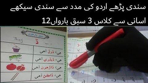 sindhi book class 3 chapter 12|basic sindhi language learning|asan sindhi |basic sindhi alphabet