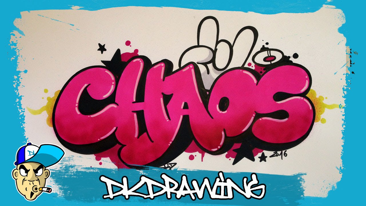 Graffiti Tutorial How To Draw Chaos Graffiti Bubble Style Letters Youtube