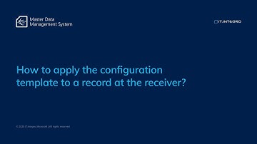 MDMS training #25: How to apply the configuration template to a record at the receiver?
