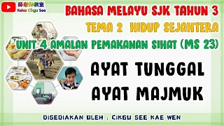BM Tahun 3 Unit 4 (ms23) | Ayat Tunggal dan Ayat Majmuk
