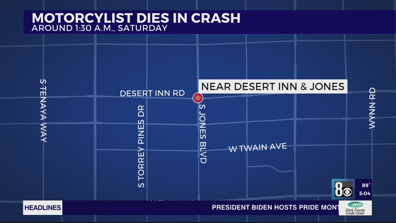 Motorcyclist dead after early Saturday crash in Las Vegas - YouTube