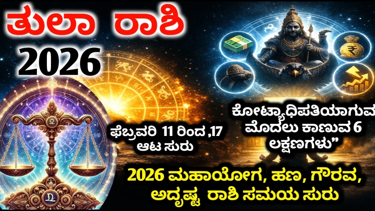 ತುಲಾ ರಾಶಿ ಯವರಿಗೆ 11,12,13,14,15,16,17 ದಿನಾಂಕಗಳಂದು...ಇದು ಏನಾಗುತ್ತದೆ । Tula Rashi #tularashi​