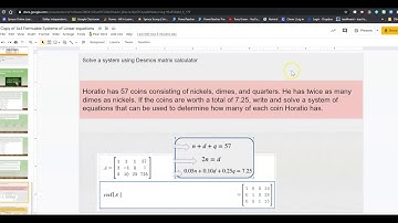 Solve 3x3 using Desmos matrix calculator