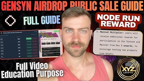 Gensyn Airdrop Public Sale Guide | Gensyn Video For Educational Purpose | XYZ Crypto 