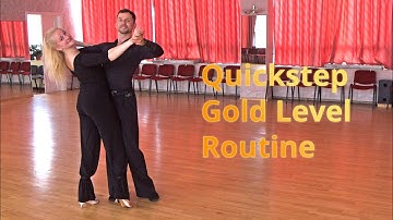 Quickstep Basic (Gold Level) Choreography | Natural Turn with Hesitation, Double Reverse Spin