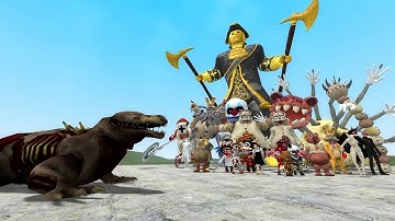 SCP-682 VS ALL DARK DECEPTION CHAPTERS 1-5 NPCs in Garry