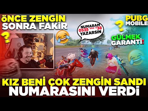 HESABIMI GÖREN KIZA ÇOK ZENGİNİM DEDİM NUMARASINI VERDİ - PUBG MOBİLE RASTGELE TAKIM TROLL