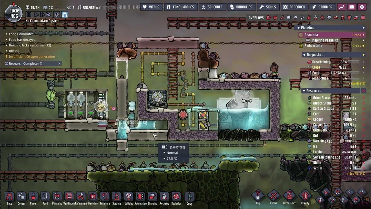Oxygen Not Included Part 67 Cool Steam Vent Tamer Construction YouTube