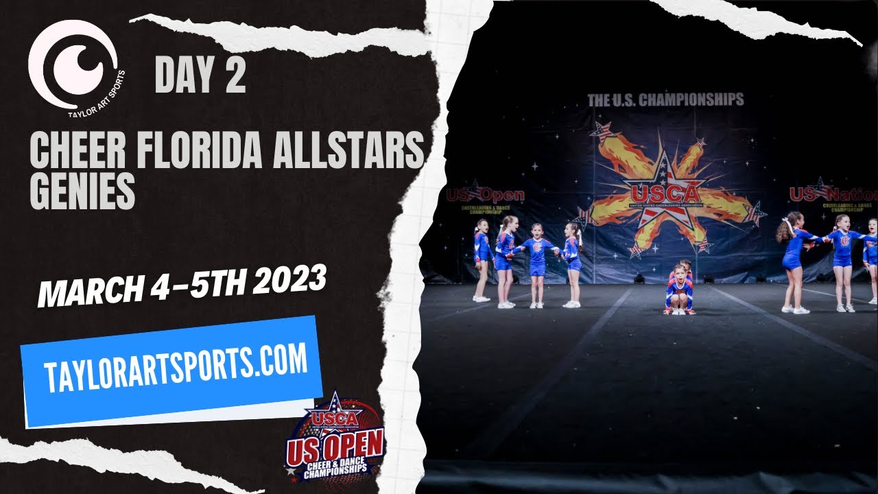 Day 2 Cheer Routine 41 Cheer Florida Allstars Genies YouTube