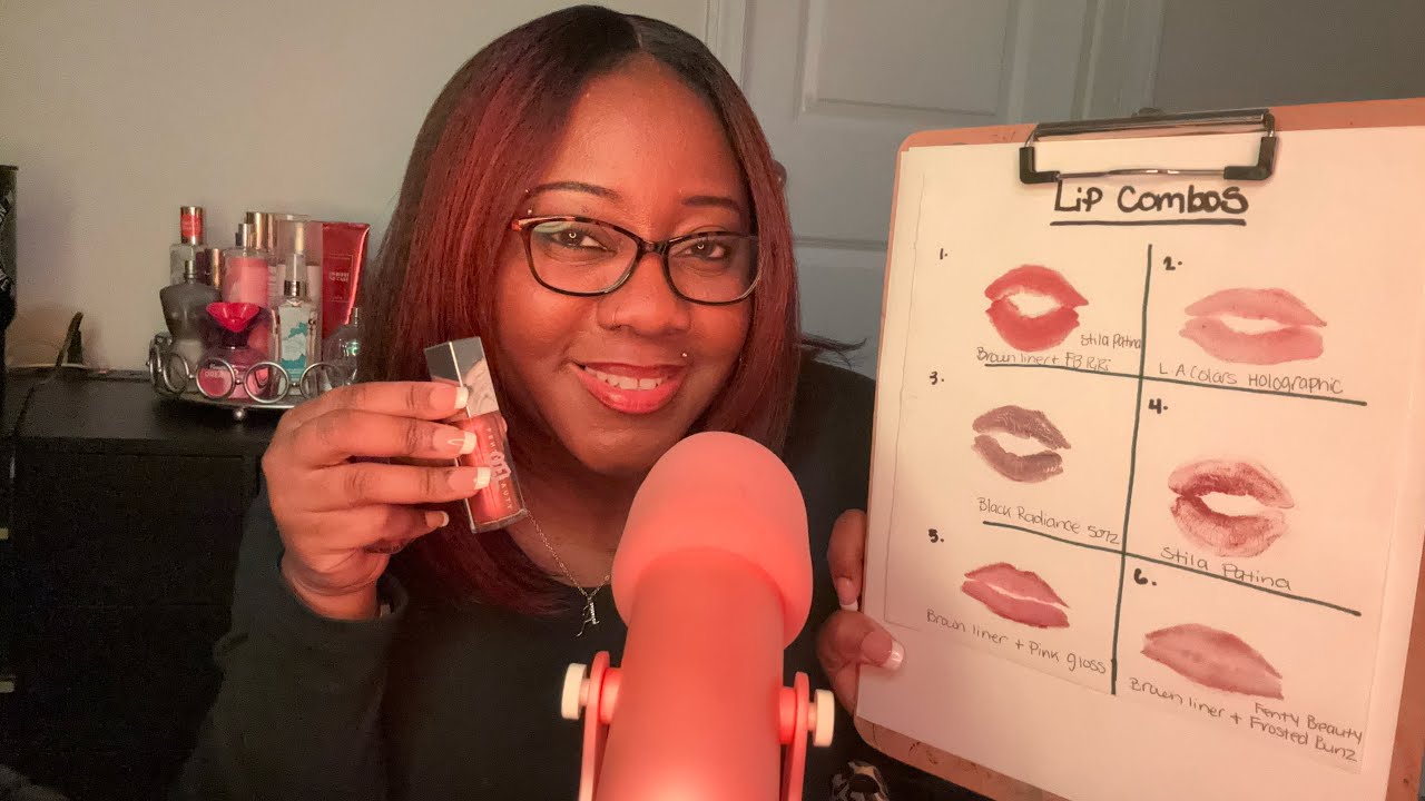 ASMR “Kiosk Lady” applies gloss on you 💋 #lipglossapplication #Tapping #roleplay #gumchewing 