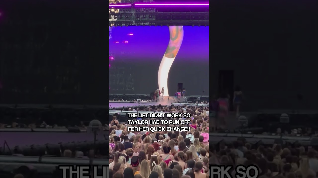 taylor running backstage after a stage malfunction 