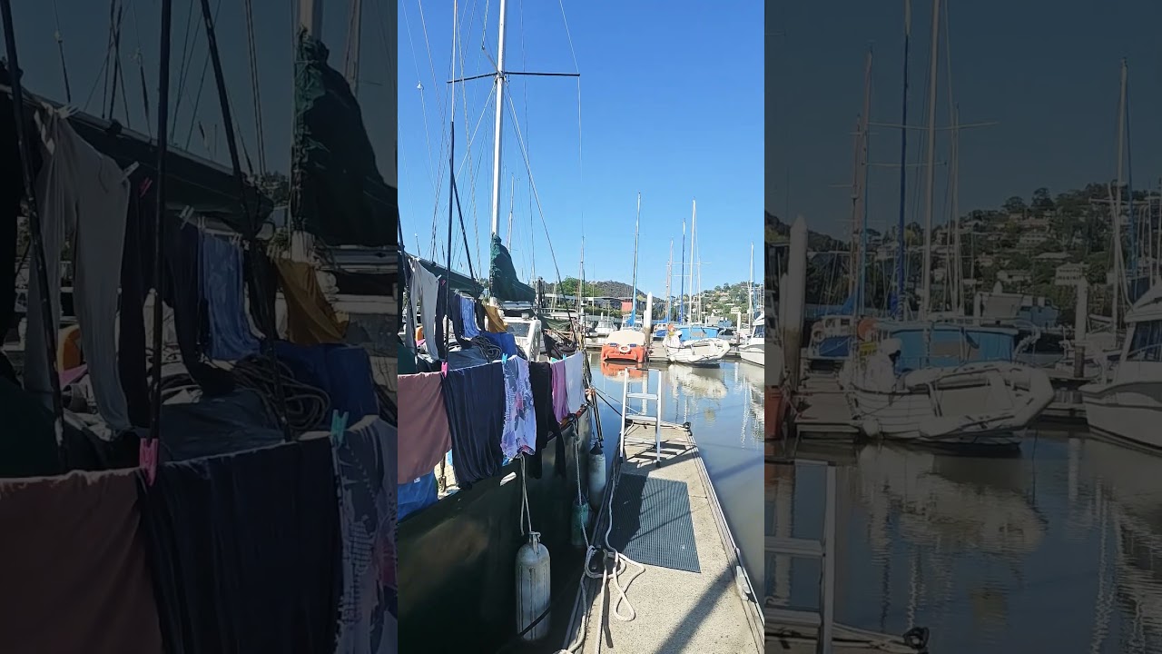 washing day . no dryer at the marina so improvisation happens lol