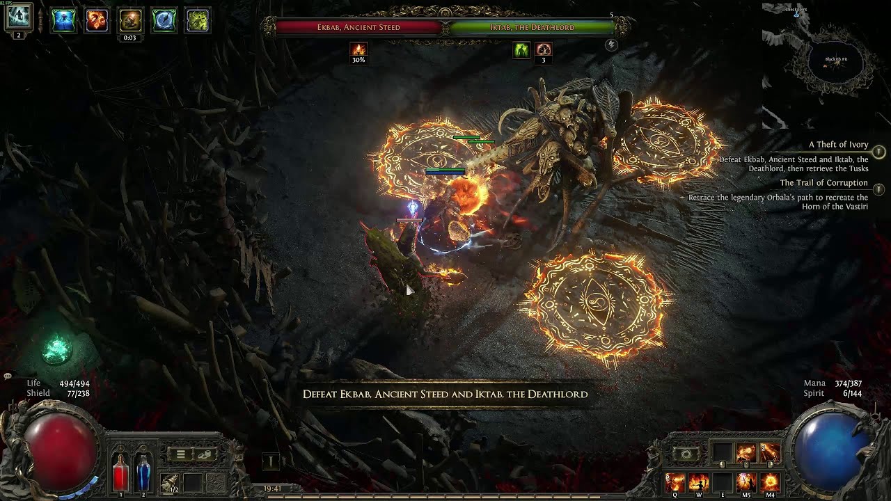 Fire Mage, Glass Cannon - Blackrib Pit - PoE2