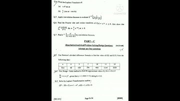 advanced engineering mathematics-I, btech- 3rd sem ( main) paper (2019) - Aeronautical engineering