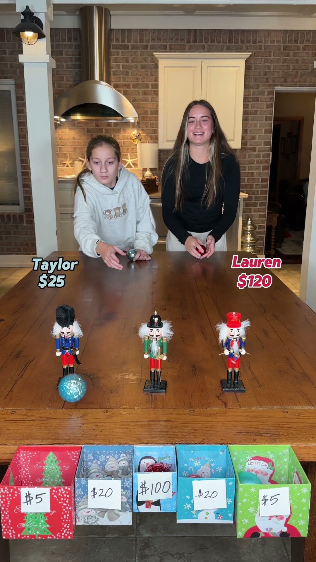 Christmas ornament money ball! #sisters #christmasgames