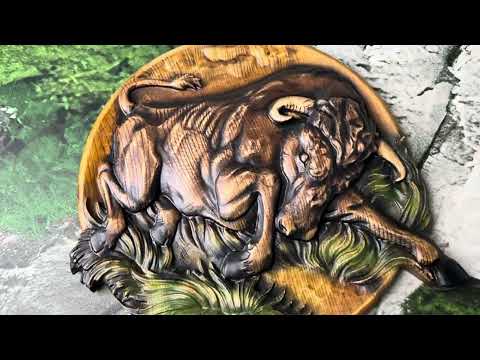 Панно з дерева «Телець» — природна енергія у дереві, видео 1