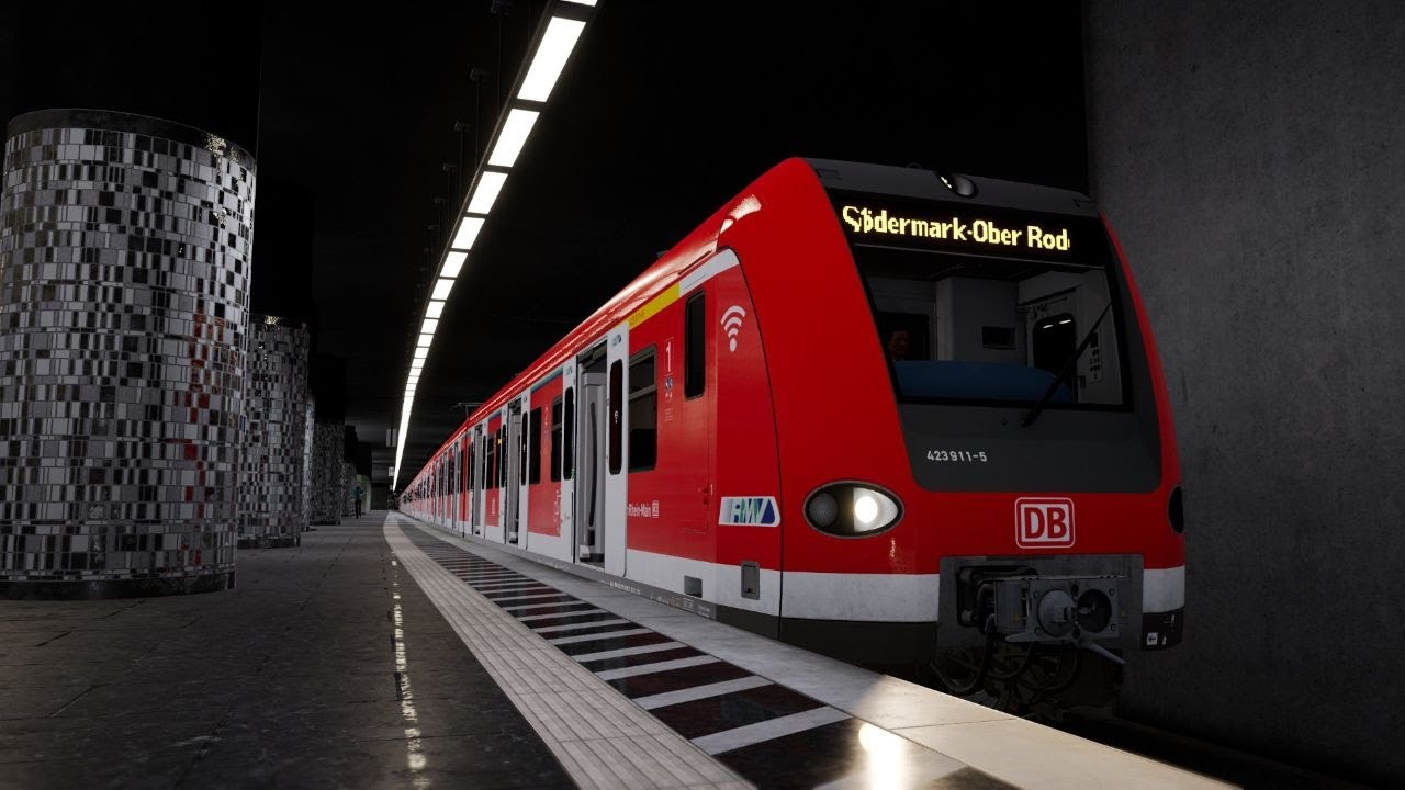 TSW 5 S Bahn Frankfurt S1 Wiesbaden-Frankfurt BR 423 ANSAGEN