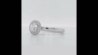 0.50 Carat halo diamond engagement ring GIA