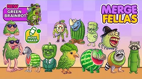 Merge Fellas Italian Green Brainrot Gameplay Walkthrough Reaching Max Level New Update Mode Maker