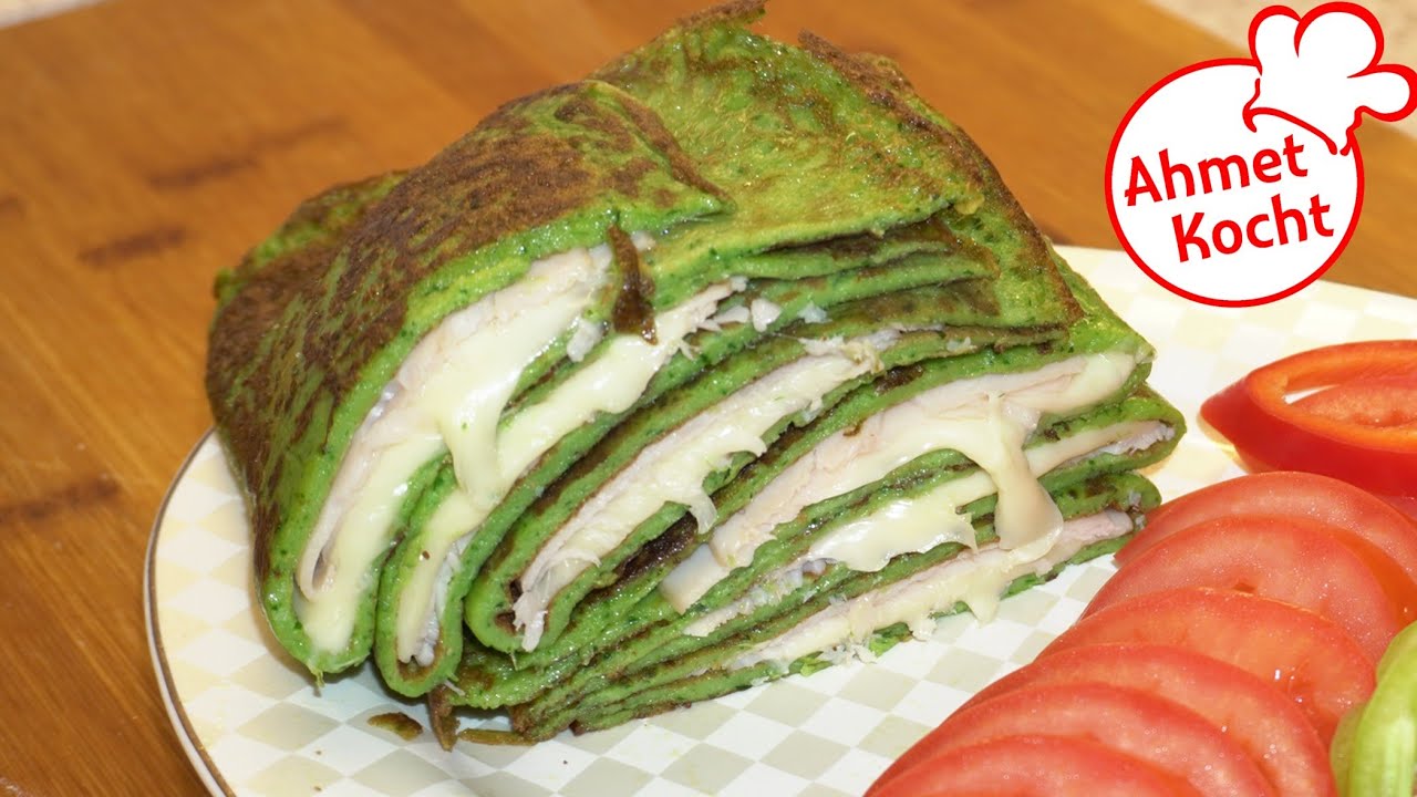 Spinat Omelett mit Puten Käse Füllung | Ahmet Kocht | kochen | Folge ...