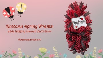 Spring Lady Bug Wreath #homedecor #howto #easydiy @MonkeysCreations
