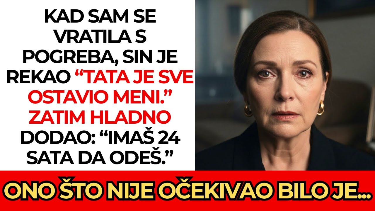 Kad sam se vratila s pogreba 🖤, sin je rekao: “Tata je sve ostavio meni.” Imaš 24 sata ⏰