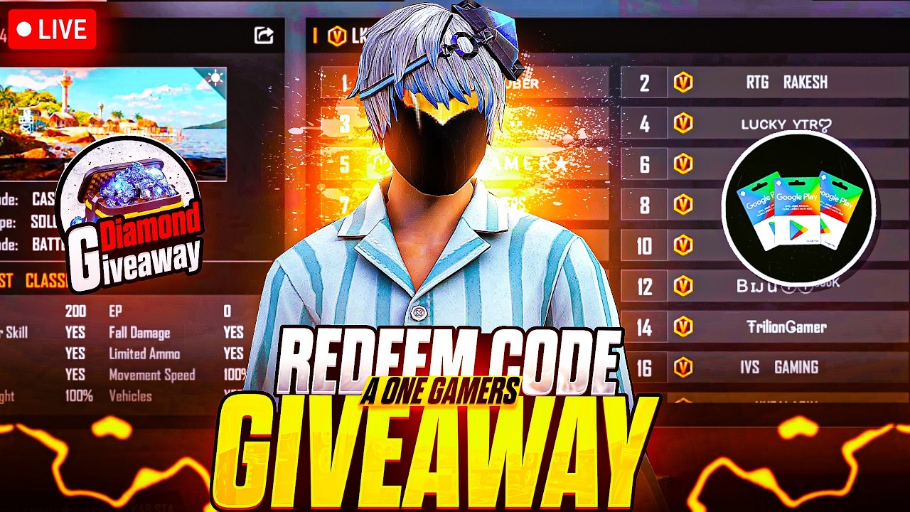 FREE FIRE LIVE CUSTOM ROOM GIVEAWAY | FF LIVE TEAM CODE GIVEAWAY | FF LIVE GIVEAWAY DJ ALOK |FF LIVE