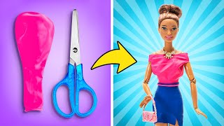 EASY! How To Make 4 Trendy Doll Outfits from Balloons  No Glue No Sew!