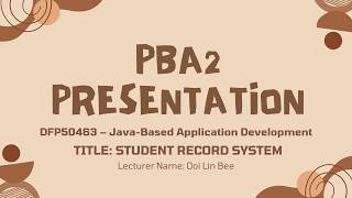 PBA2  DFP50463 Presentation Update