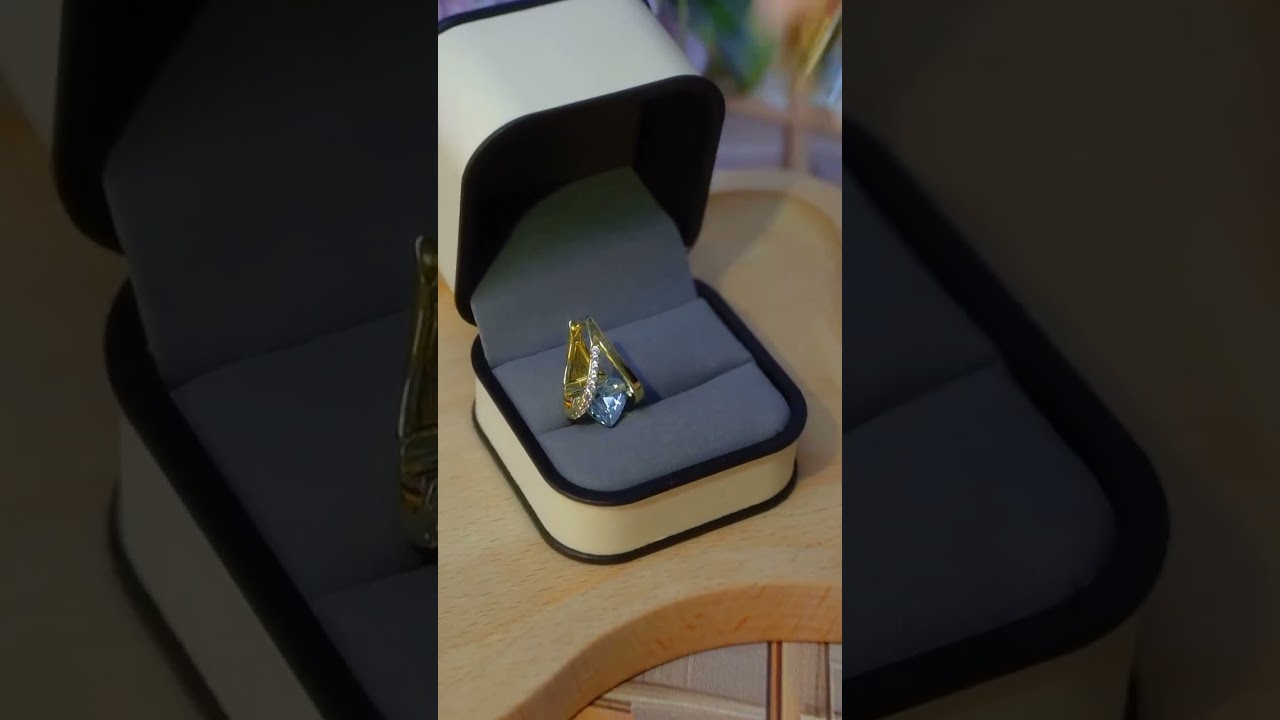 Exquisite blue heart-shaped fashion earrings 