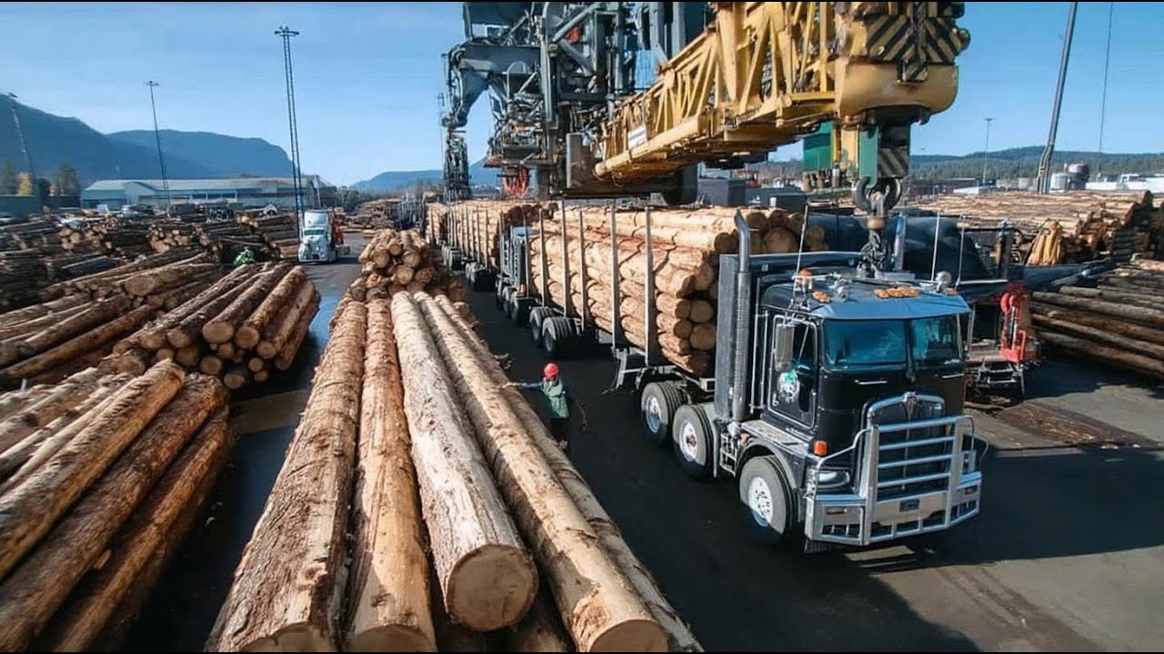 Massive Logging Equipment Working Hard | Forest to Sawmill ...