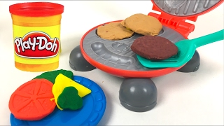 Playdoh Burger Barbecue Burger Party Set With Grill Hotdog Hamburgers Buns And Condiments - Unboxing