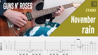 [TAB] Guns N' Roses - November rain Guitar solo (+backing track)