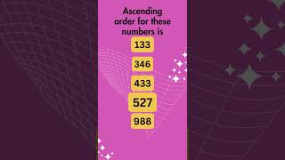 Ascending Order 3 digit numbers Example 24 #maths #3digitsnumber