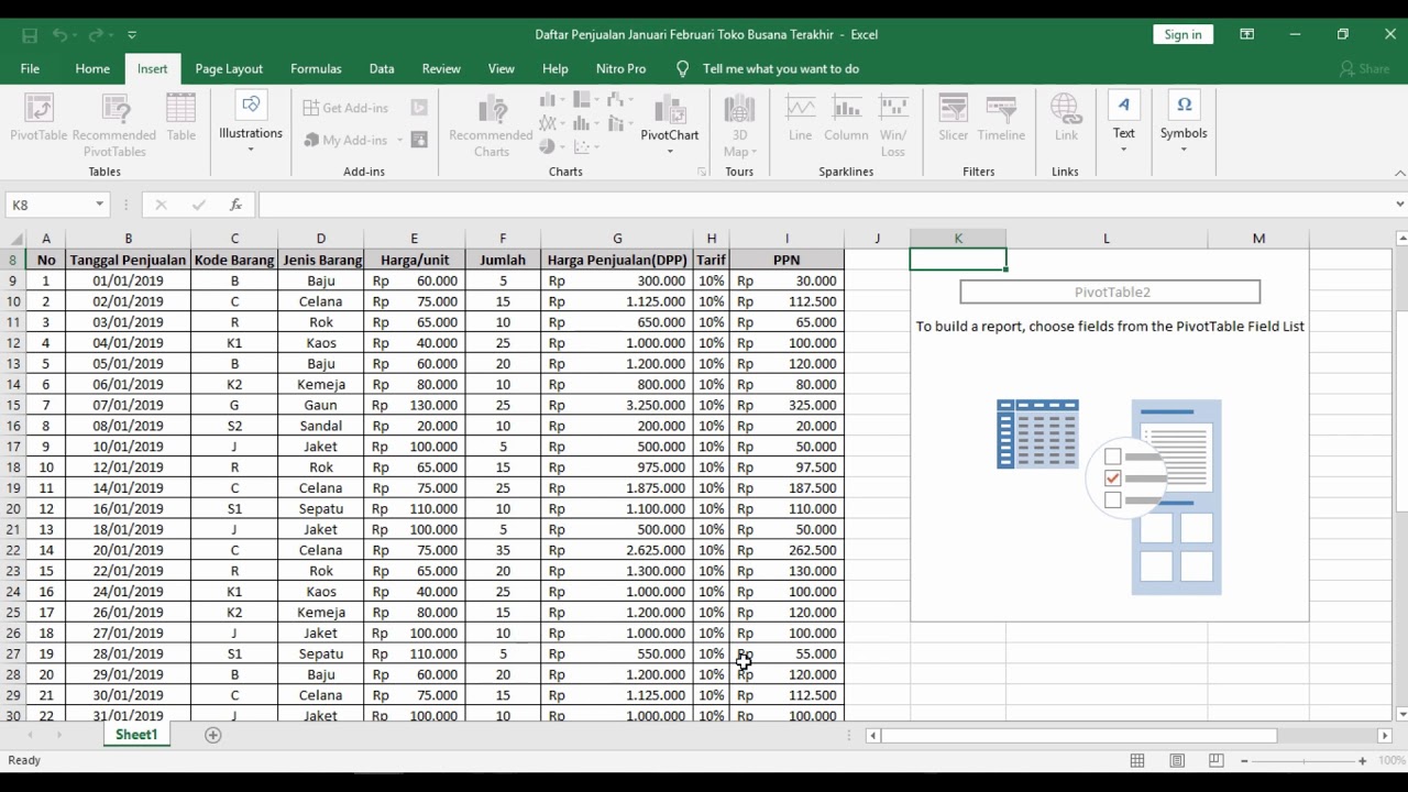 Tutorial Membuat Pivot Table Pada Microsoft Excel (kelompok 13, Tugas ...