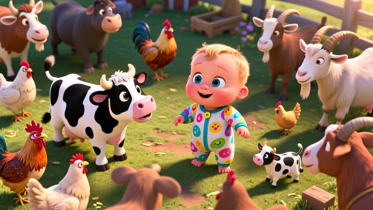 Farm Animals 123 Learning 🐄🔢 Fun Kids Song | Toddler Counting Rhyme
