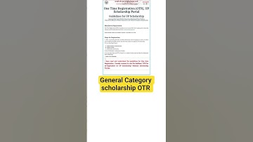 scholarship OTR REGISTRATION kaise nikale, general category OTR