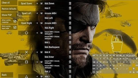 Mgs Peace Walker | keyboard and mouse control key bindings [PPSSPP]