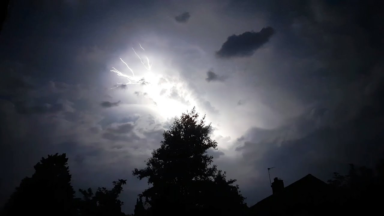 Thunderstorm With Frequent Lightning Over London.