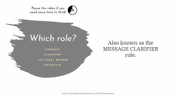Roles of the Medical Interpreter Quiz - Question 5: AKA Message Clarifier Role