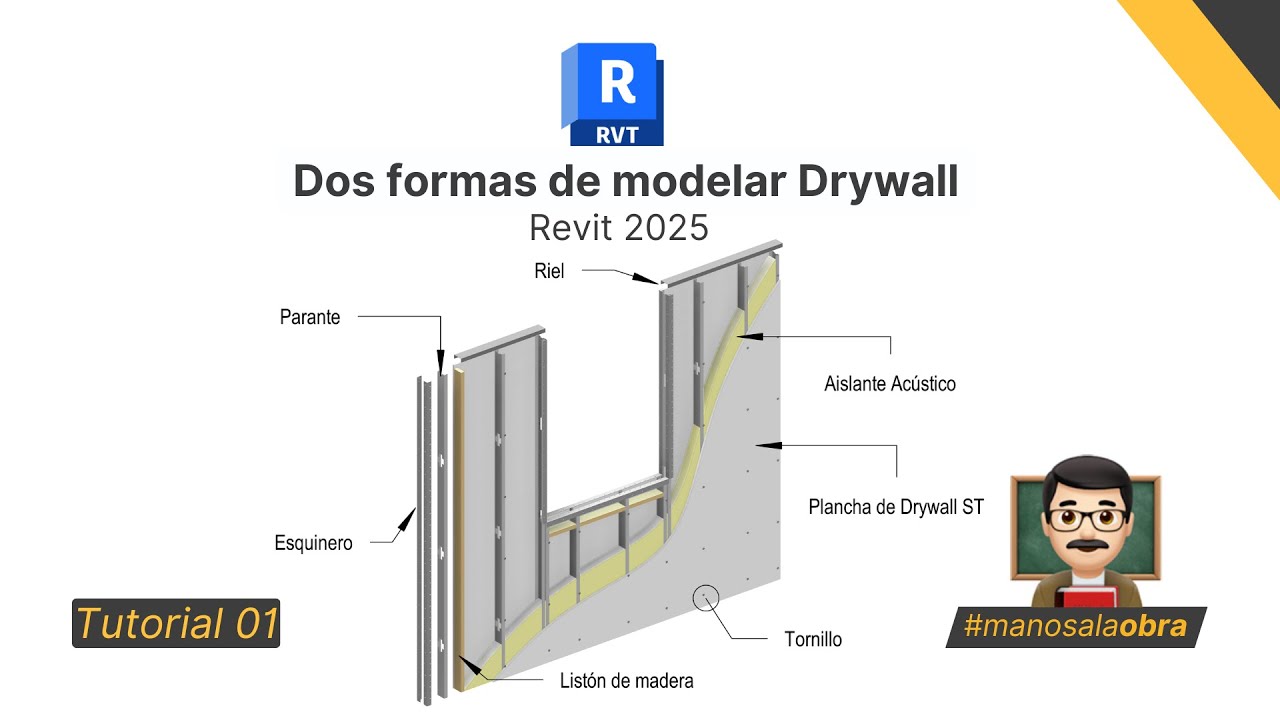 MODELADO DE DRYWALL - RVT 2025 👨‍🏫👍 - #01