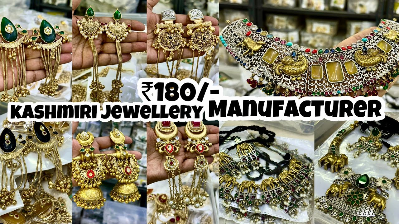 Exclusive Kashmiri Golden Brass Jewellery Manufacturer| Neckpiece, Bracelets, Earrings Brass Jewelry