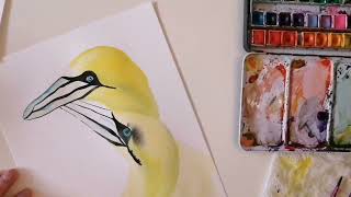 Aquarell malen leicht gemacht. Vögel tutorial zeichnen