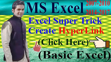 Excel Super Tricks- How To Create Hyperlink In MS Excel (in Urdu/Hindi) Accounts Information