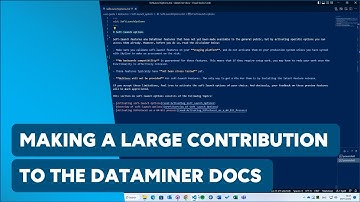 Making a Large Contribution to the DataMiner Docs