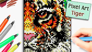 Color by Number Pixel Art | Colouring a Hidden Tiger screenshot 5