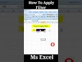 How To Apply Filter In Excel ।।Filter Kaise Apply Kre Excel Me।।Filter In Excel।।#excel #excel_tips